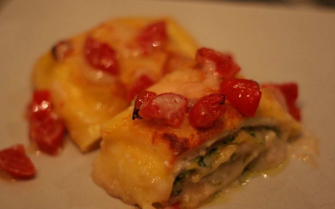 Rotolo zucchine, ricotta e prosciutto